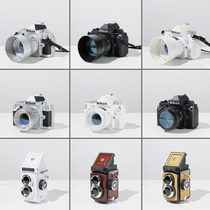 复古单反相机模型摆件摄影拍照道具样品售楼处样板房酒柜装饰
