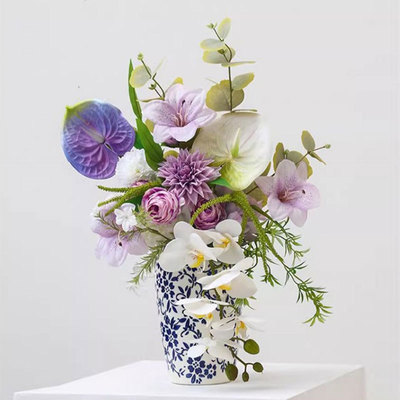 高级仿生花客厅花束摆设仿真花艺术餐桌面假花永生干花设计感小众