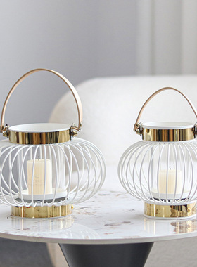 新中式灯笼造型烛台卧室餐桌装饰