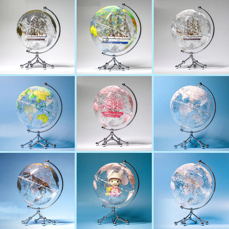 创意透明地球仪摆件轻奢客厅酒柜桌面儿童房女男孩恐龙帆船装饰品,家居饰品,装饰摆件,淘宝优惠券,粉丝福利购,淘宝优惠卷