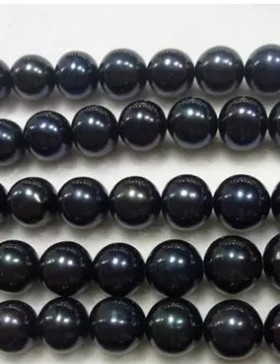 纯 天然 淡水 珍珠项链 黑色  天然淡水黑珍珠项链珍珠项链