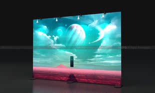 定制精简直播间场景系统 单面3M背景墙 易安装展示系统