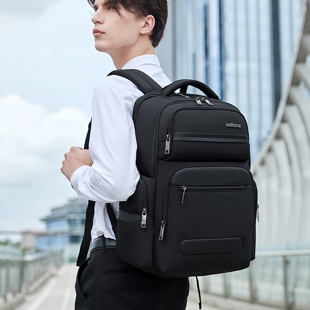 背包男士 多层双肩包商务休闲学生书包大容量出差旅行多功能电脑包