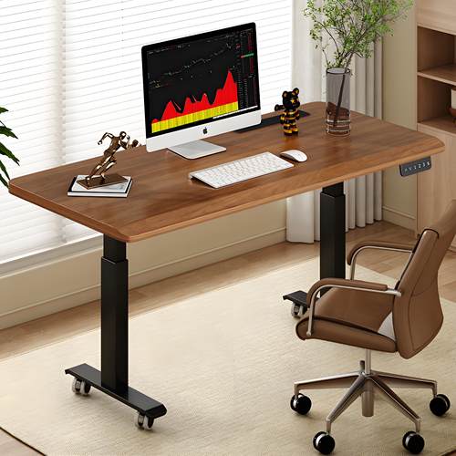 可移动实木电动升降桌八插插座