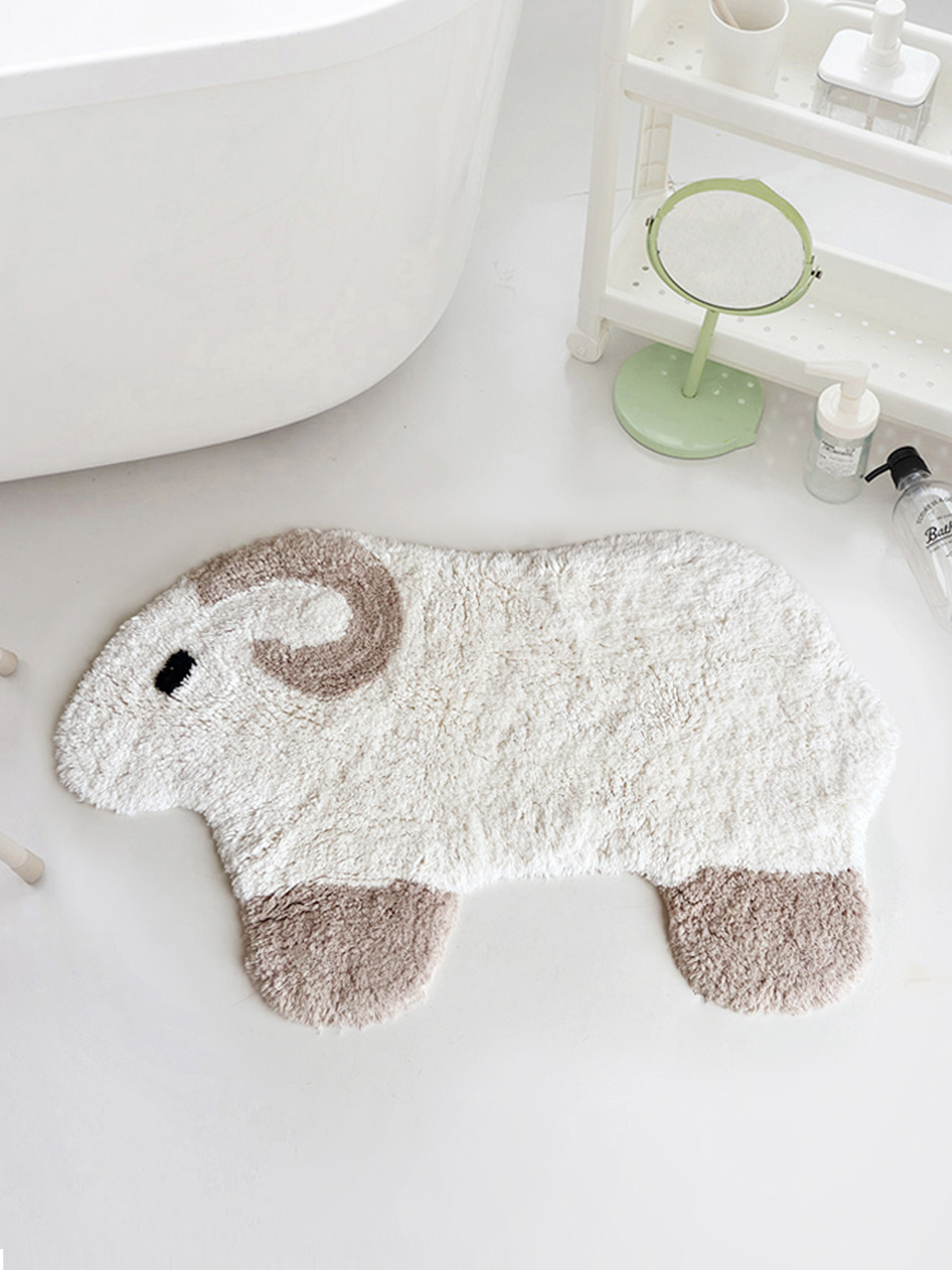宝腾家用浴室地垫卫生间吸水防滑垫厕所脚垫卧室纯棉可爱卡通地毯