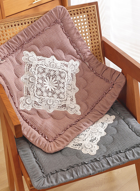 韩式全棉加厚坐垫办公室防滑椅子垫可机洗餐椅垫四季透气汽车座垫