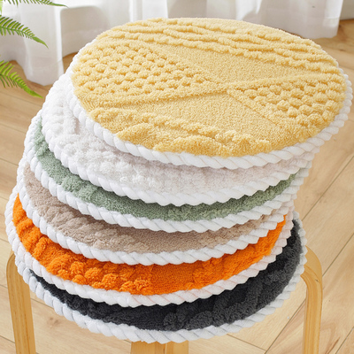 冬季圆形海绵毛绒椅子垫儿童加厚