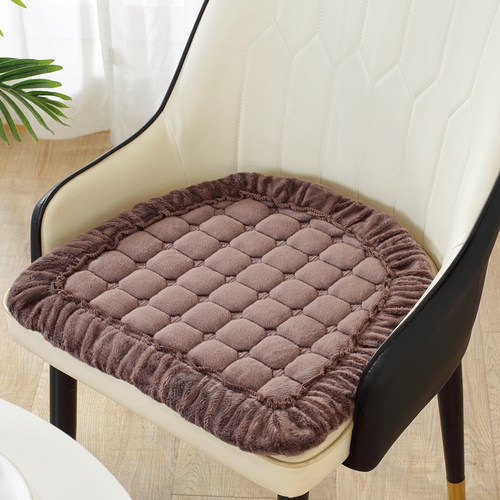 冬季坐垫马蹄形毛绒弧餐桌椅子加