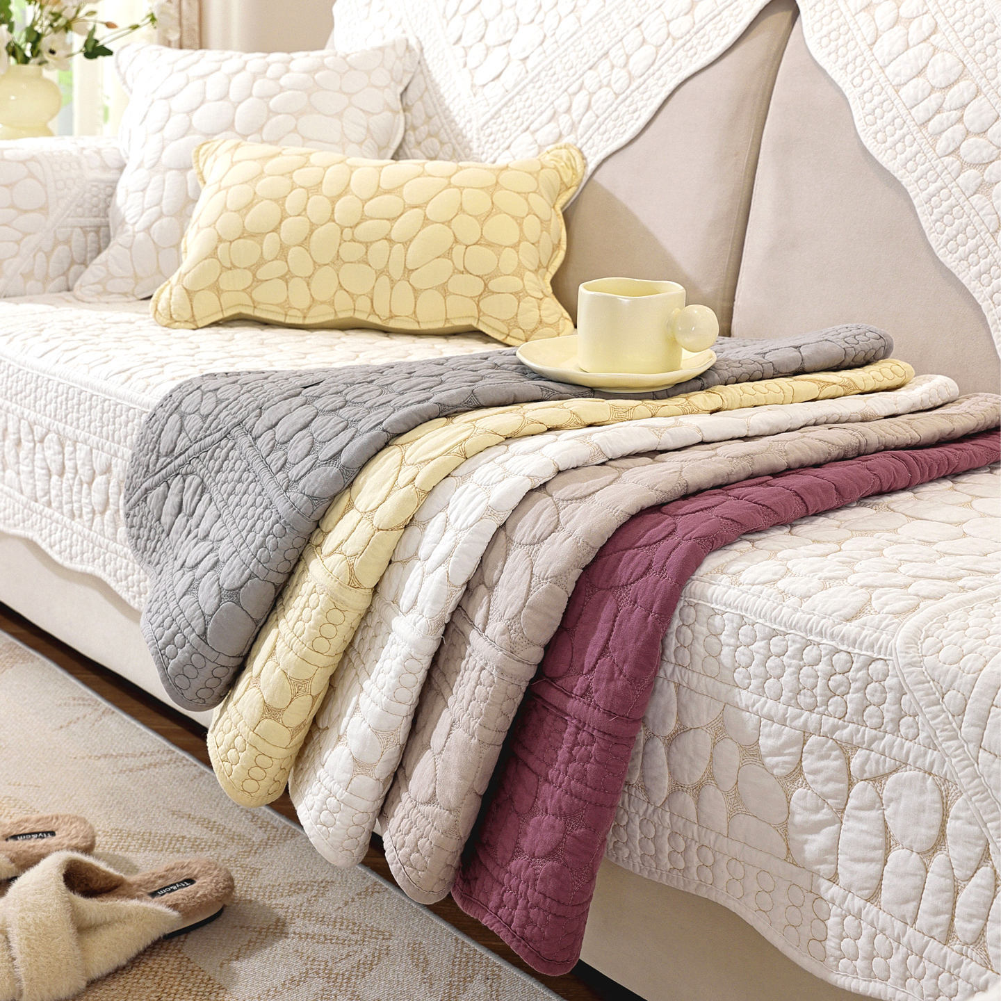 全棉面料，简约透气，沙发坐垫子