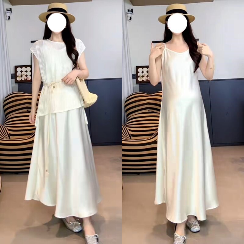 孕妇夏季套装新款时尚慵懒风大码上衣垂感吊带裙2026年韩版女