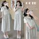 时尚 背心裙2026年韩版 圆领大码 上衣搭配工装 女 短袖 孕妇两件套新款