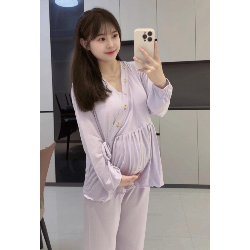 孕妇新款带胸垫月子服套装