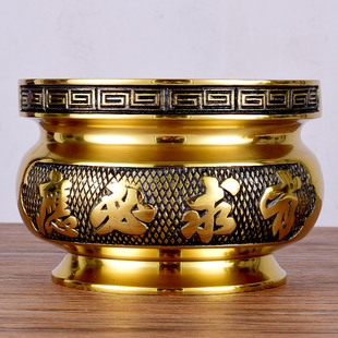 铜香炉黄铜仿古供佛观音家用拜财神插香立香烧香佛堂土地公香炉碗