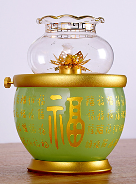 玻璃仿玉家用油灯防风调光