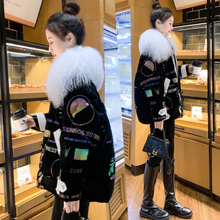 时尚 新款 洋气黑色外套 小个子2024冬季 亮面免洗白鸭绒羽绒服女短款