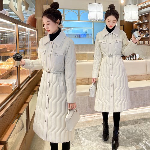 白鹅绒羽绒服女长款2025冬季新款气质收腰时尚巨显瘦高级感外套
