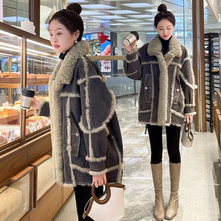 炸街加厚洋气年轻大衣 整身獭兔毛皮草外套女中长款 2025冬季 新款