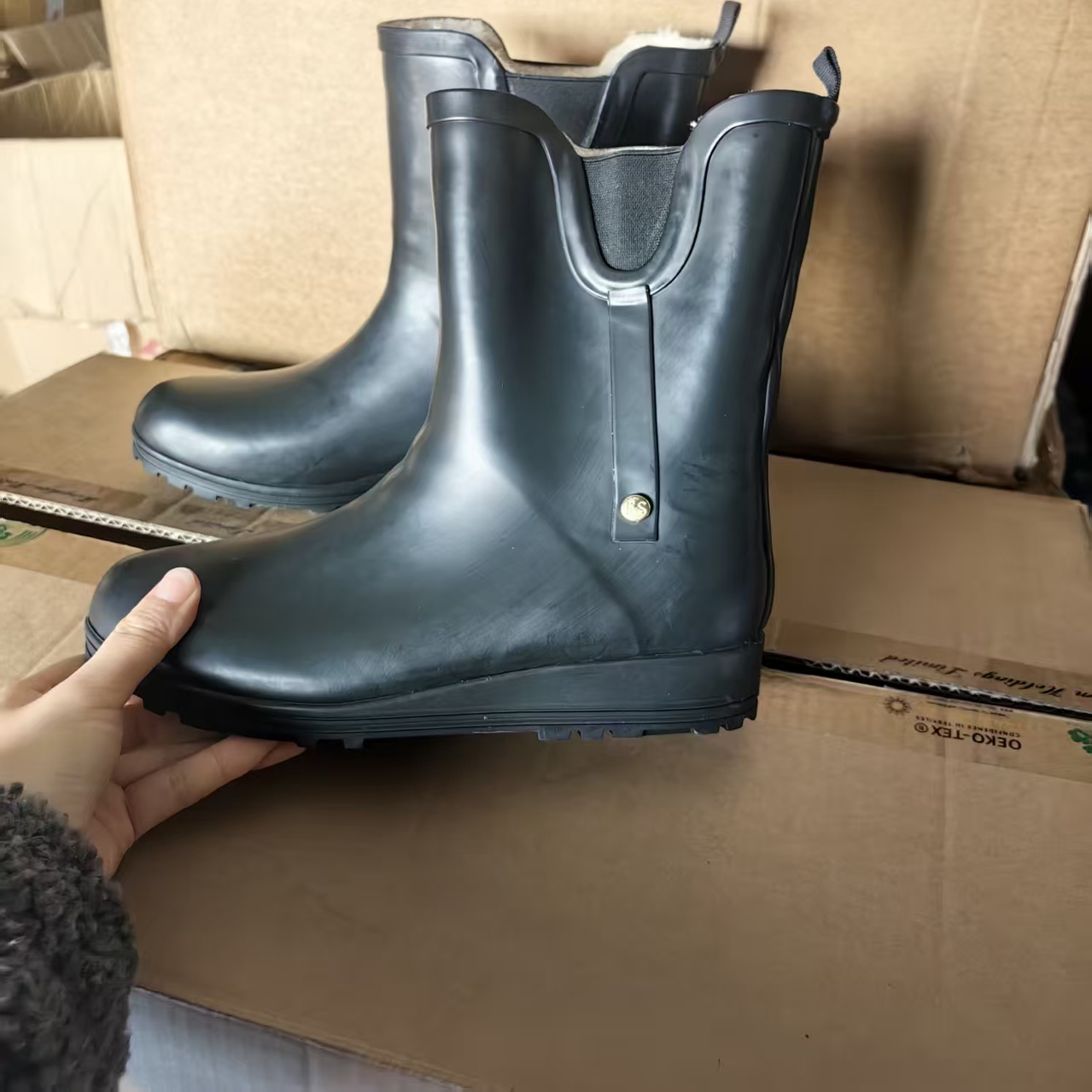 男女同款中筒加绒加厚保暖防寒