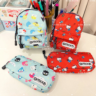 日系卡通猫咪笔袋大容量简约铅笔袋学生文具收纳包化妆包笔袋