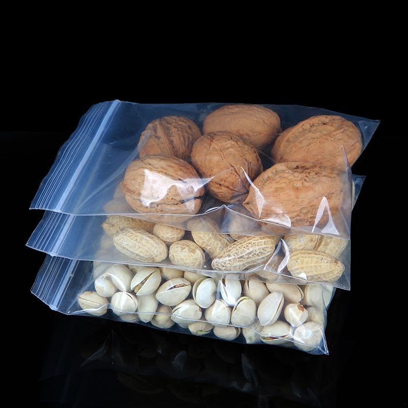 PE自封袋双面10丝大中小号密封袋封口袋食品级家用收纳袋100只卖