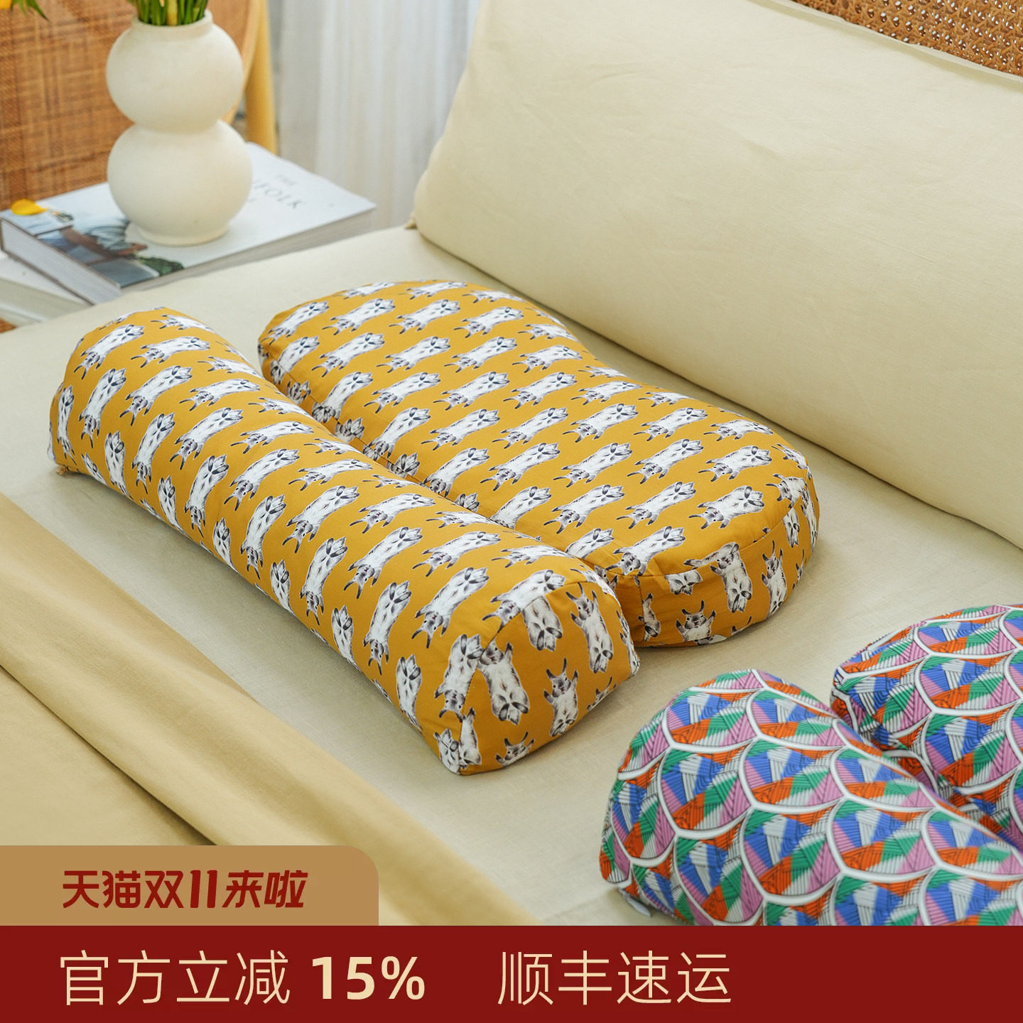 阳春小镇全荞麦壳分区枕头颈椎助睡眠荞麦皮成人单人家用可拆洗
