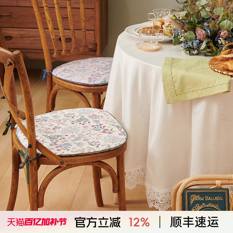 阳春小镇坐垫椅子垫餐椅垫布艺田园方形棉凳子沙发茶桌椅子垫定制