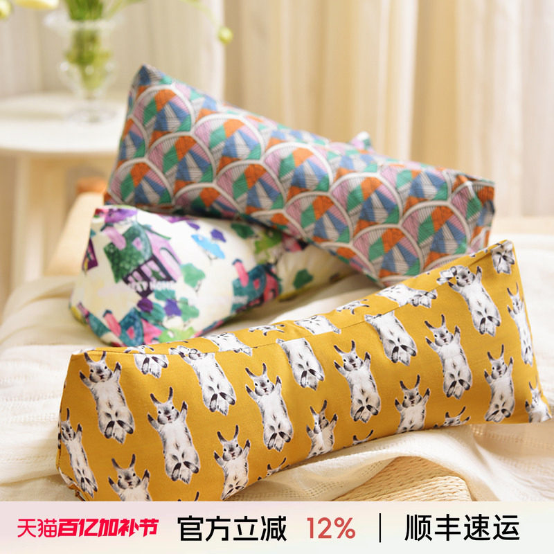 阳春小镇三角颈枕荞麦壳枕头成人单人睡眠颈椎睡觉专用纯棉高端