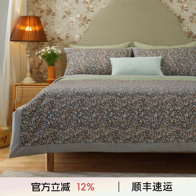 阳春小镇床上四件套纯棉被罩床单枕罩高级感主卧室磨毛亲肤定制