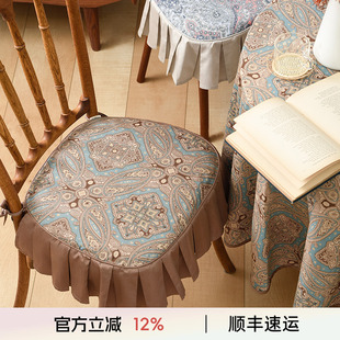 保暖加厚 座椅凳子餐椅坐垫轻奢餐桌椅套冬季 阳春小镇欧式 椅垫美式