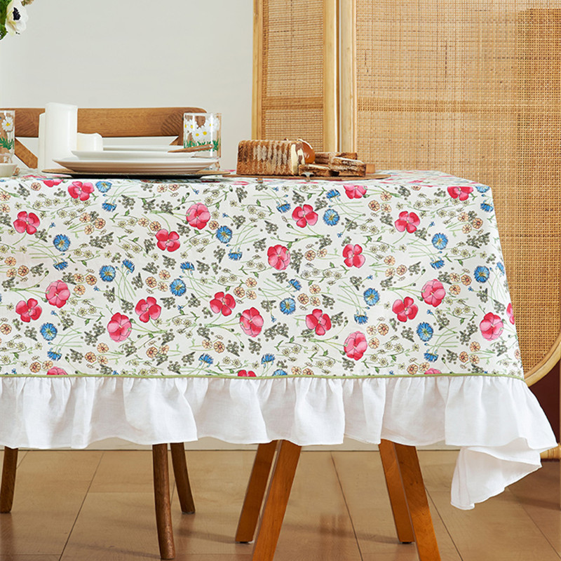 阳春小镇碎花长方形餐桌布高级感