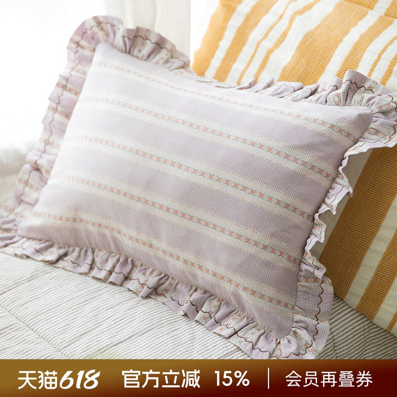 阳春小镇花边枕荞麦壳枕头荞麦皮学生儿童睡眠颈椎睡觉专用纯棉