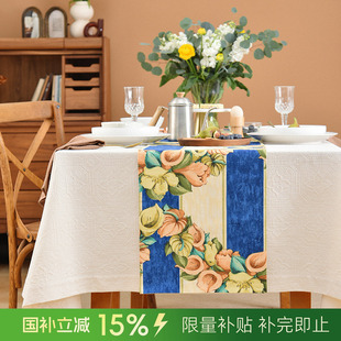 复古茶几高级感田园茶桌餐桌电视柜定制 阳春小镇桌旗轻奢高端美式