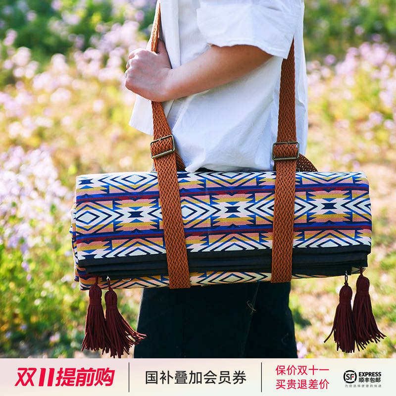 阳春小镇野餐垫防潮垫北欧户外地垫露营野炊防水加厚防潮加大超轻