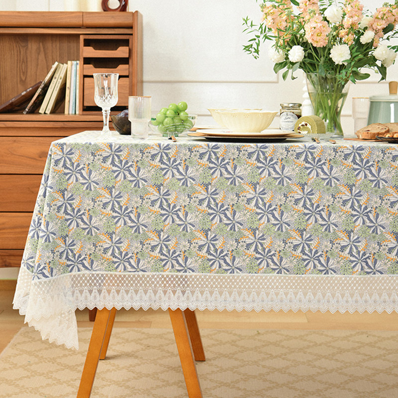 阳春小镇珊瑚方桌布餐桌台布餐厅轻奢高级感长方形复古氛围感定制