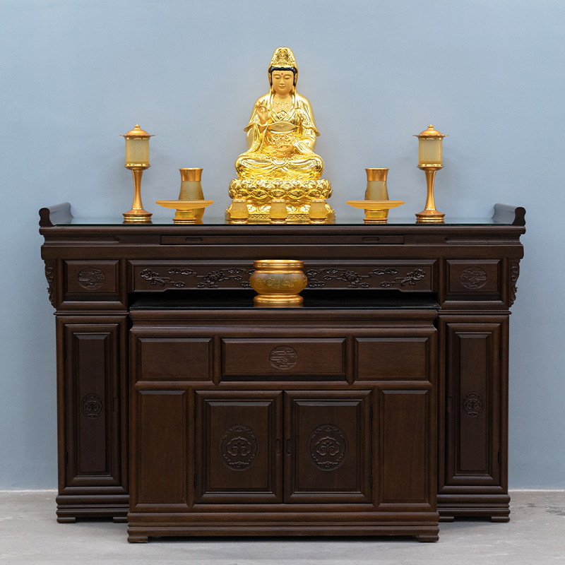 手工实木供桌中案台家用供佛菩萨神龛供台神台中式供奉祖先长案台