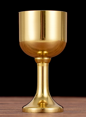 黄铜高脚拜神供佛酒杯