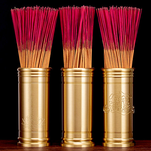 香桶香筒家用黄铜拉丝装香佛具
