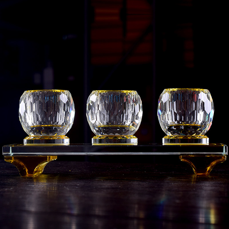 水晶供奉财神家用酒杯