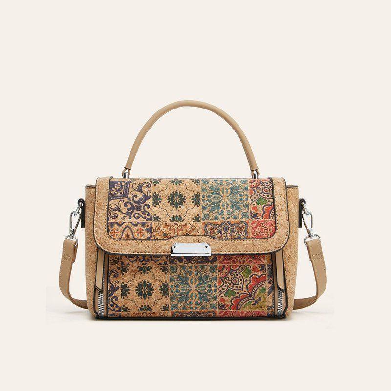 跨境专供新款软木印花小方包时尚潮流个性国潮树皮手提单肩斜跨包,箱包皮具/热销女包/男包,通用款女包,淘宝优惠券,粉丝福利购,淘宝优惠卷