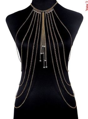 比基尼身体链金色身体项链时尚