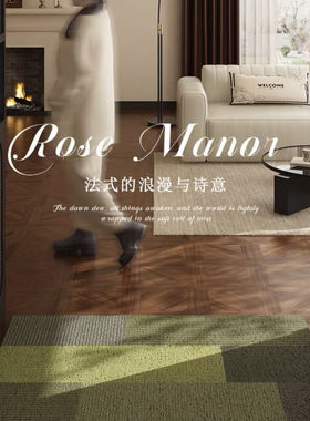 复古入户地垫绿色丝圈门垫入门高级感中古耐脏防滑脚垫可裁剪地毯