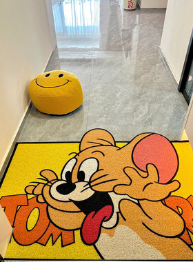 猫和老鼠入户门口地垫进口丝圈脚垫家用卡通玄关地毯耐脏可裁剪垫