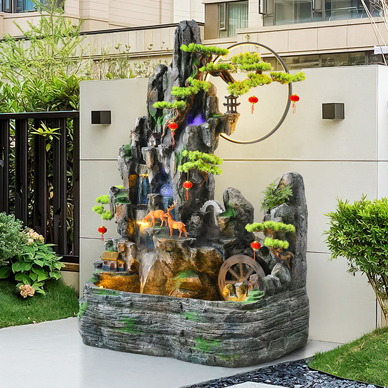 假山流水喷泉循环风水落地户外庭院鱼缸摆件高山室外阳台鱼池造景,家居饰品,户外/庭院摆件,淘宝优惠券,粉丝福利购,淘宝优惠卷