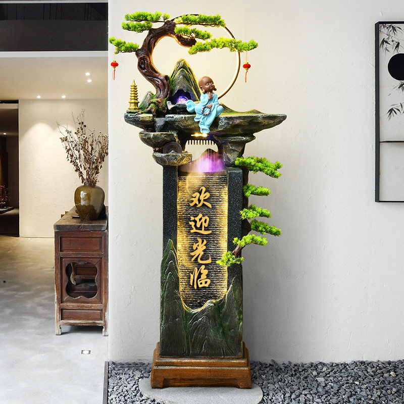 新中式禅意招财流水造景摆件办公室循环水装饰喷泉水幕墙乔迁礼物,家居饰品,落地摆件,淘宝优惠券,粉丝福利购,淘宝优惠卷