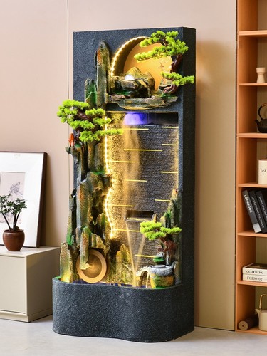 假山流水喷泉客厅水幕墙鱼缸风水轮招财落地装饰摆件室外鱼池造景