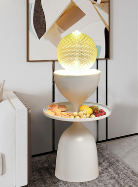 现代风格客厅装饰流水摆件循环水落地循环水特色储物角沙发风水球