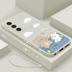 适用三星a55手机壳新款GalaxyA55液态硅胶保护套卡通samsung镜头全包防摔软壳男女生5G个性可爱外壳小熊小兔