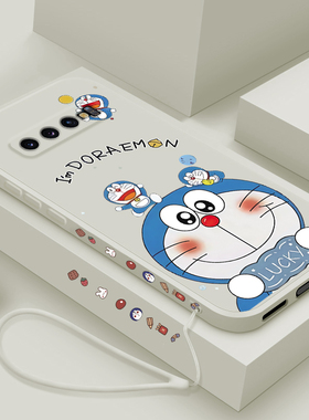 适用三星S10手机壳新款Galaxys10+液态硅胶保护套十plus男女生s10e镜头全包防摔软壳SM-G9730个性创意机器猫