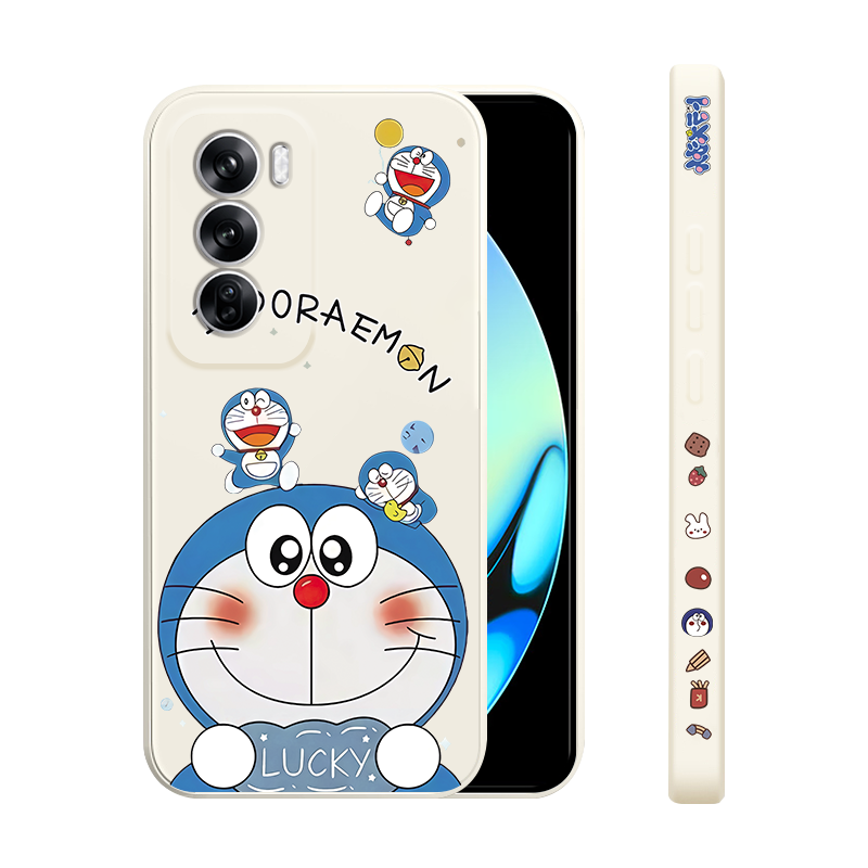 适用reno12pro手机壳新款opporeno12液态硅胶保护套por镜头全包防摔软壳rone男女生5g个性创意卡通外壳机器猫