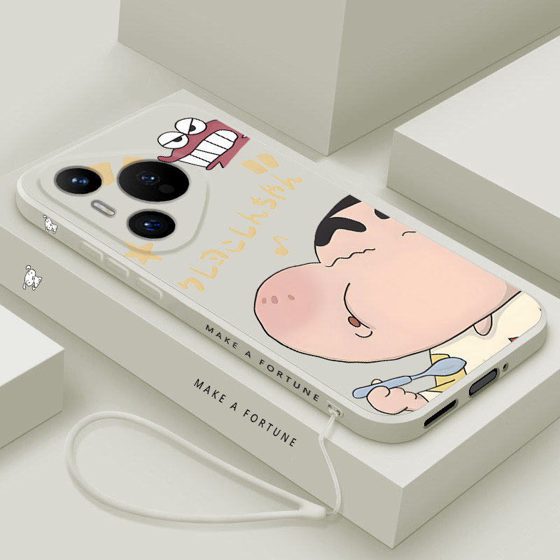 适用华为Pura80pro手机壳新款pura80ultra液态硅胶保护套p80pro+镜头全包防摔软外壳男女生个性创意卡通小新